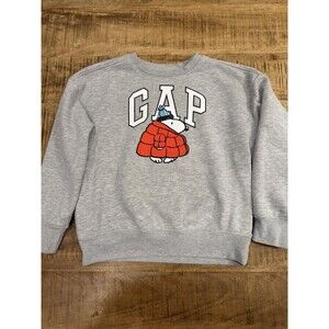 Gap Kids x Peanuts Logo Sweatshirt Snoopy in Red Puffer Jacket Kids Size M (8-9)